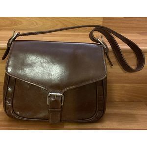 Vintage Rare M London Brown Leather Shoulder Bag Purse Made in England